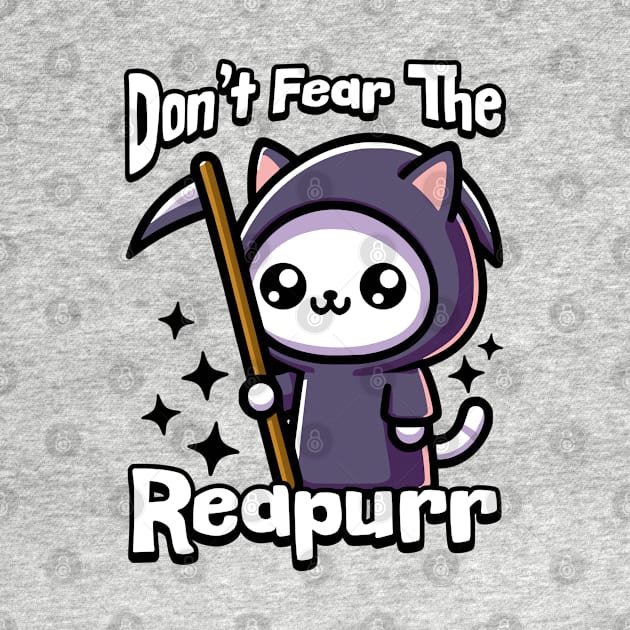 Don't Fear The Reapurr! Cute Cat Grim Reaper Pun by Cute And Punny